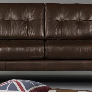 Amaranete Two Seater Sofa In Brown Leatherette
