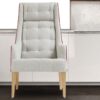 Solaris Tufted Wingback Chair In Grey Colour.