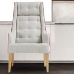 Solaris Tufted Wingback Chair In Grey Colour.