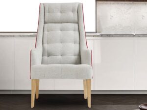 Solaris Tufted Wingback Chair In Grey Colour.