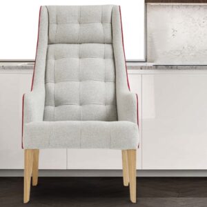 Solaris Tufted Wingback Chair In Grey Colour.
