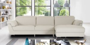Honora LHS Sofa with Lounger in Beige Colour by Dreamzz Furniture