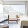 Mid Century Accent Chair In White Leatherette