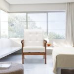 Mid Century Accent Chair In White Leatherette