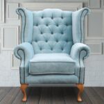 Royal Wing Chair in Blue Colour By Dreamzz Furniture
