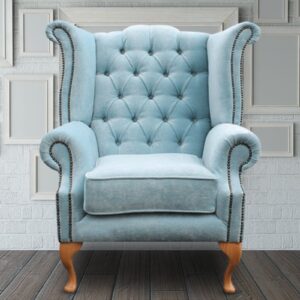 Royal Wing Chair in Blue Colour By Dreamzz Furniture