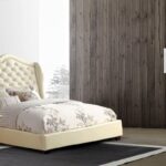 Vintage Chic Queen Size Bed In White Leatherette