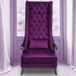 Alexis Premium High Back Arm Chair In Purple.