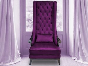 Alexis Premium High Back Arm Chair In Purple.