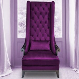 Alexis Premium High Back Arm Chair In Purple.