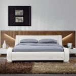 Savvy Queen Size Upholstered Bed in White Colour by Dreamzz Furniture