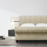 Perfect King Size Upholstered Bed In Beige Colour
