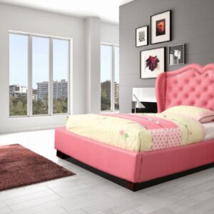 Cottage Crystal Studded Single Bed In Pink