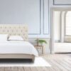 Cesar Queen Size Upholstered Bed in Beige Colour by Dreamzz Furniture