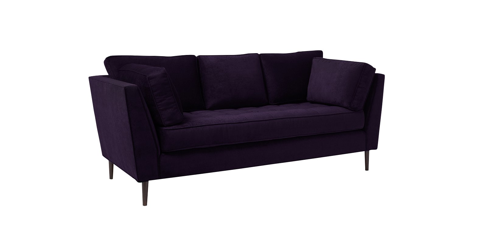 Tassel Three Seater Sofa in Dark Purple Colour