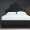 Charlotte Head Board Tufted Bed with teak legs