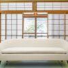 Classiest Mid-Century Three Seater Sofa In White Colour