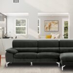 Libby LHS Sofa with Lounger in Grey Colour by Dreamzz Furniture