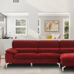 Libby LHS Sofa with Lounger in Red Colour