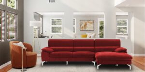 Libby LHS Sofa with Lounger in Red Colour