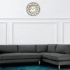 Modular LHS 3 Seater Sofa with Lounger in Grey Colour