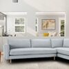 Modular LHS 3 Seater Sofa with Lounger in Light Grey Colour