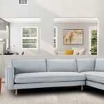 Modular LHS 3 Seater Sofa with Lounger in Light Grey Colour