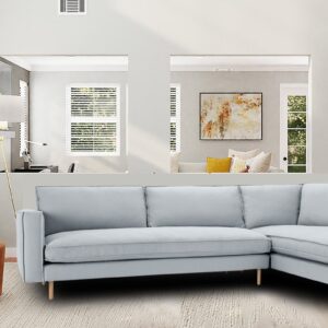 Modular LHS 3 Seater Sofa with Lounger in Light Grey Colour