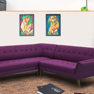 Annabel LHS Sofa in Dark Purple Colour