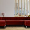Consequential U Shape Sectional Sofa in Red colour