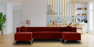 Consequential U Shape Sectional Sofa in Red colour