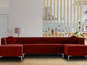 Consequential U Shape Sectional Sofa in Red colour