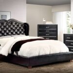 Opulent Queen Size Upholstered Bed in Black Colour by Dreamzz Furniture