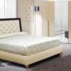 Ailey Cream Black Leatherette Upholstered Bed With Hydraulic Storage