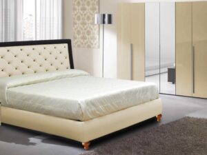 Ailey Cream Black Leatherette Upholstered Bed With Hydraulic Storage