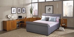 Miranda Grey Colour Upholstered Bed With Storage
