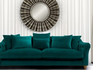 Grendale 3 Seater Sofa in Greenish Blue colour by Dreamzz Furniture