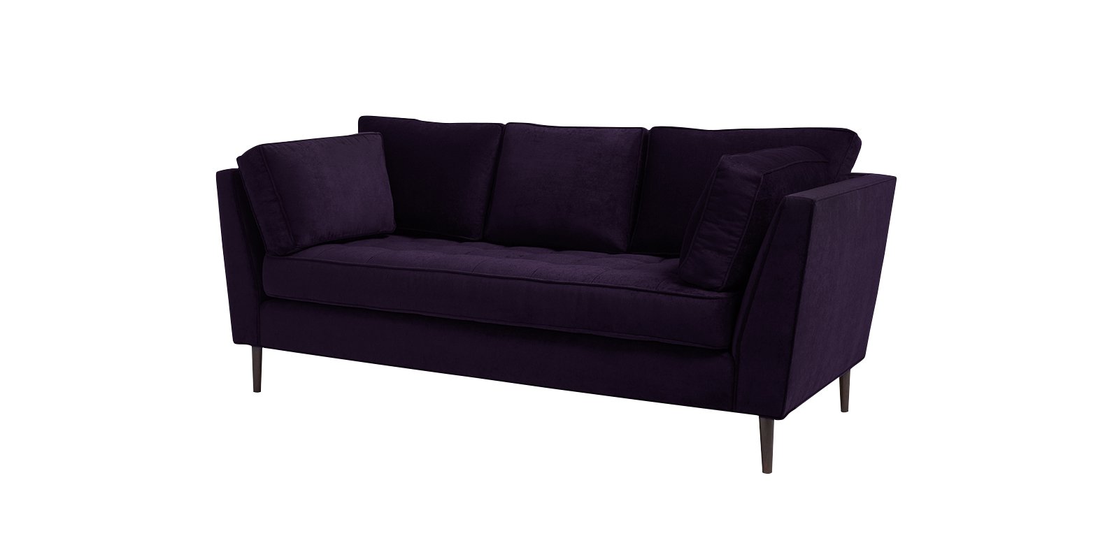 Tassel Three Seater Sofa in Dark Purple Colour