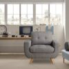 Carolina Lounge Chair in Grey Colour by Dreamzz Furniture