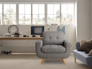 Carolina Lounge Chair in Grey Colour by Dreamzz Furniture