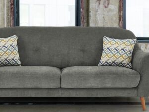 Simplistic 3 Seater Sofa In Grey Velvet Colour