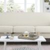 Modern Three Seater Upholstered Sofa In Off White Colour