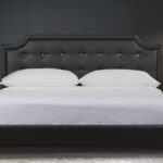 Modern Queen Size Upholstered Bed in Black Colour by Dreamzz Furniture
