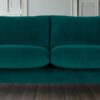 Outlined Contemporary Stylish 2 Seater Sofa in Plush Green Velvet Colour