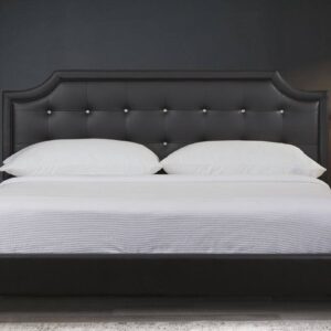 Modern Queen Size Upholstered Bed in Black Colour by Dreamzz Furniture