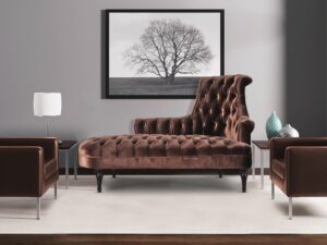 Vintage Style Royal Chaise In Brown Colour