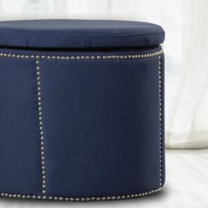 Ravishing Cylindrical Ottoman In Blue Colour