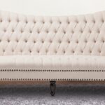 Chic Style Three Seater Chesterfield Sofa In Beige Colour