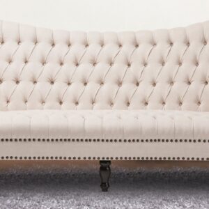 Chic Style Three Seater Chesterfield Sofa In Beige Colour