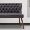 Nora Two Seater Love Seat With Button Tufted Back In Grey Colour